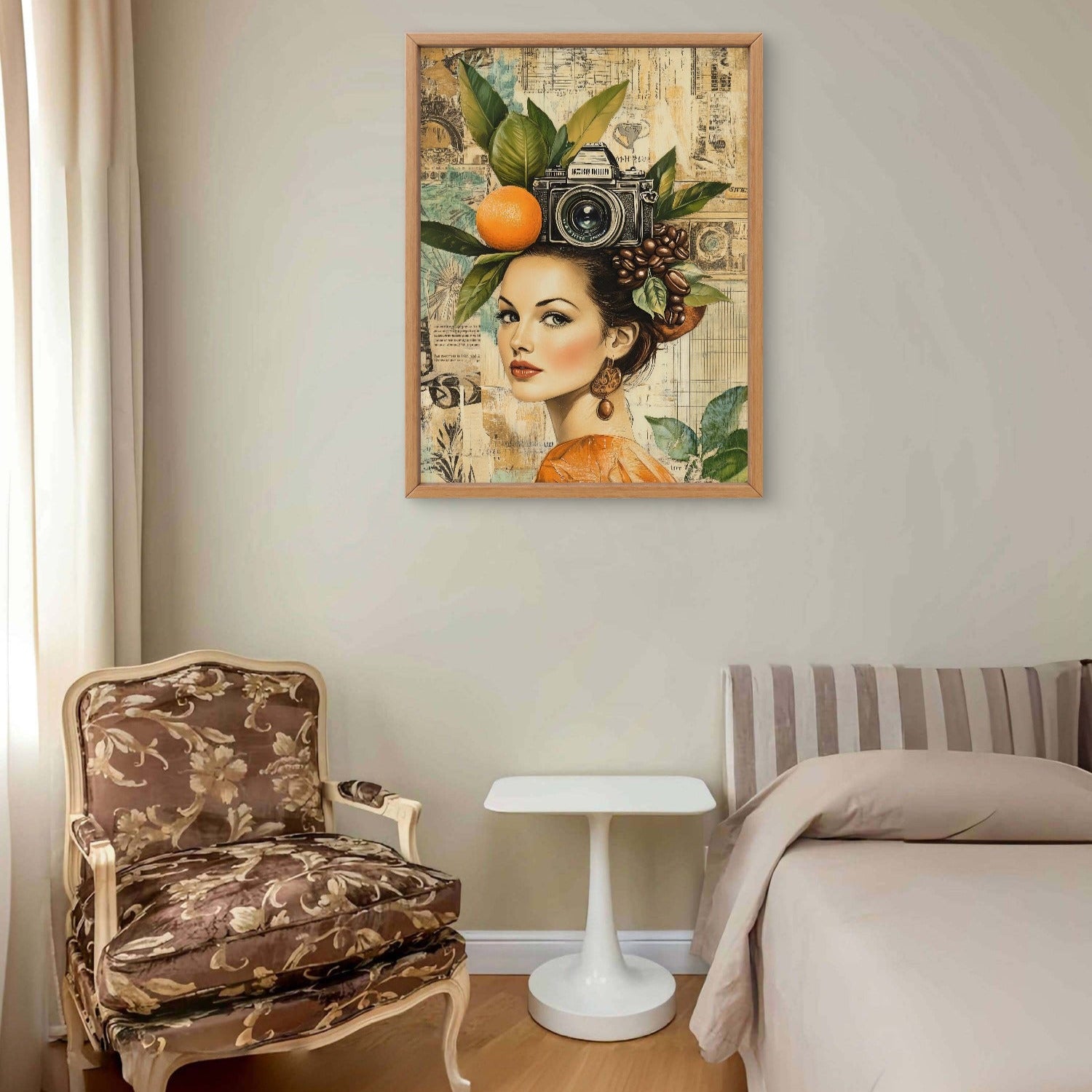 Vintage Woman Camera on the Head