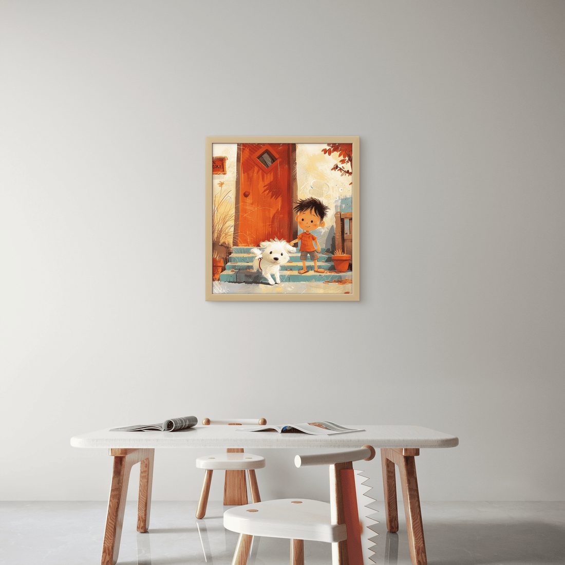 Boy playing with Dog