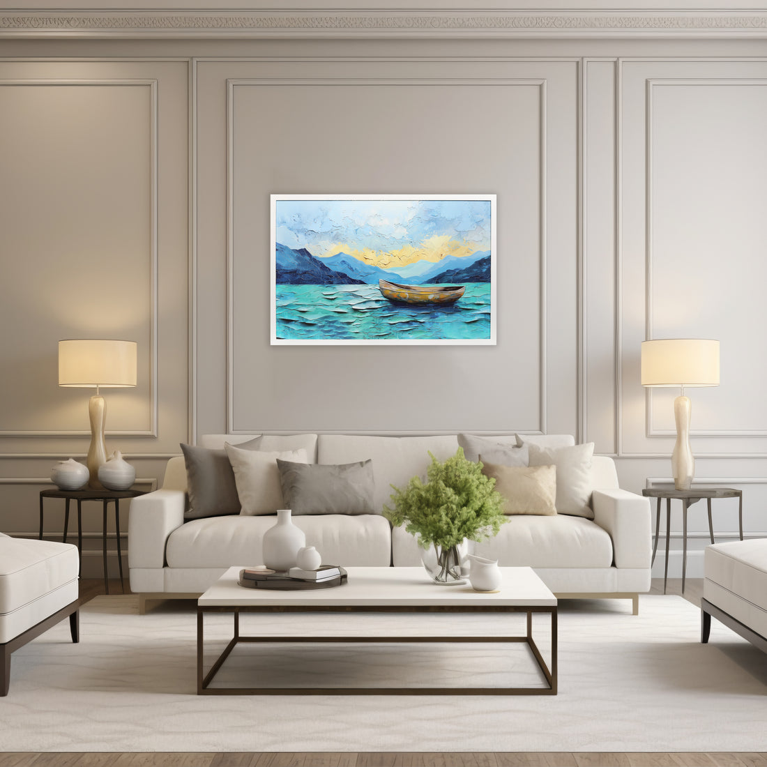 Elite Boat art Painting on Canvas
