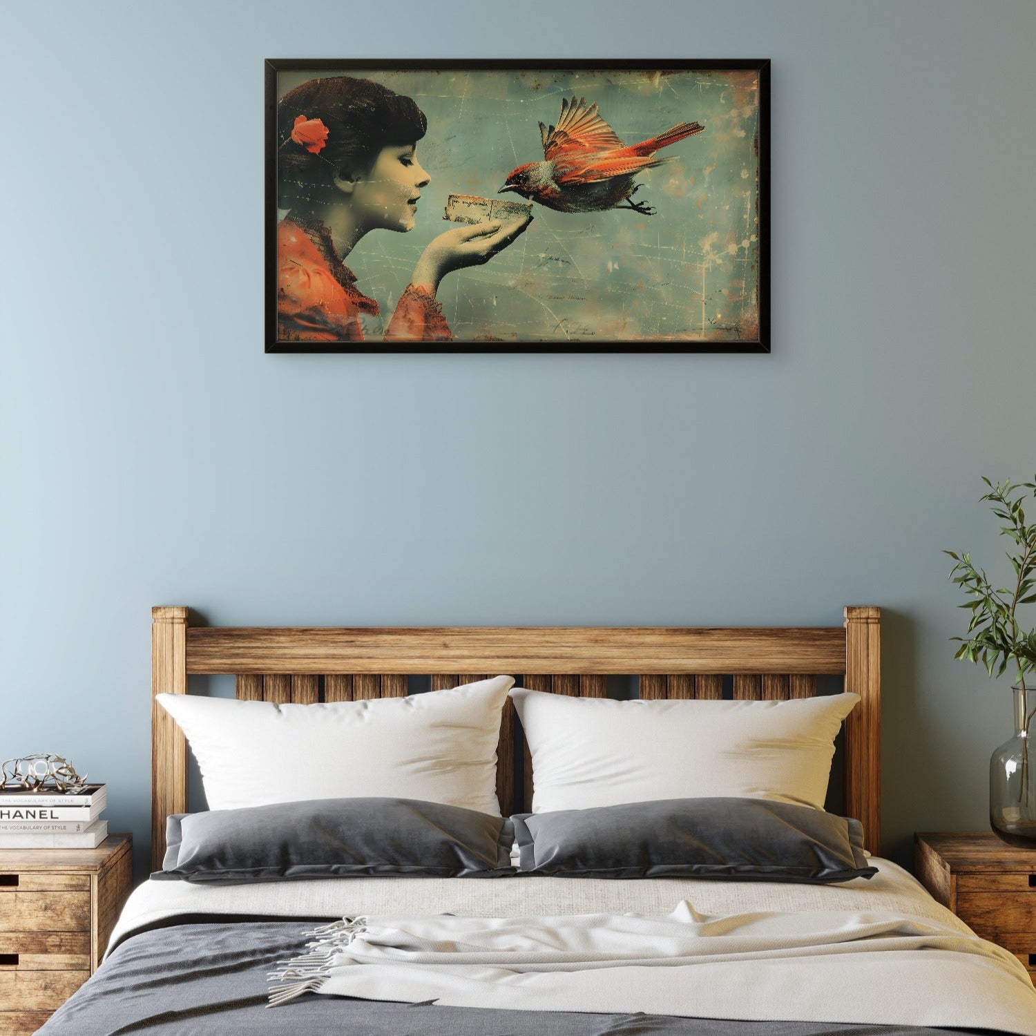 Elegant Woman with Bird