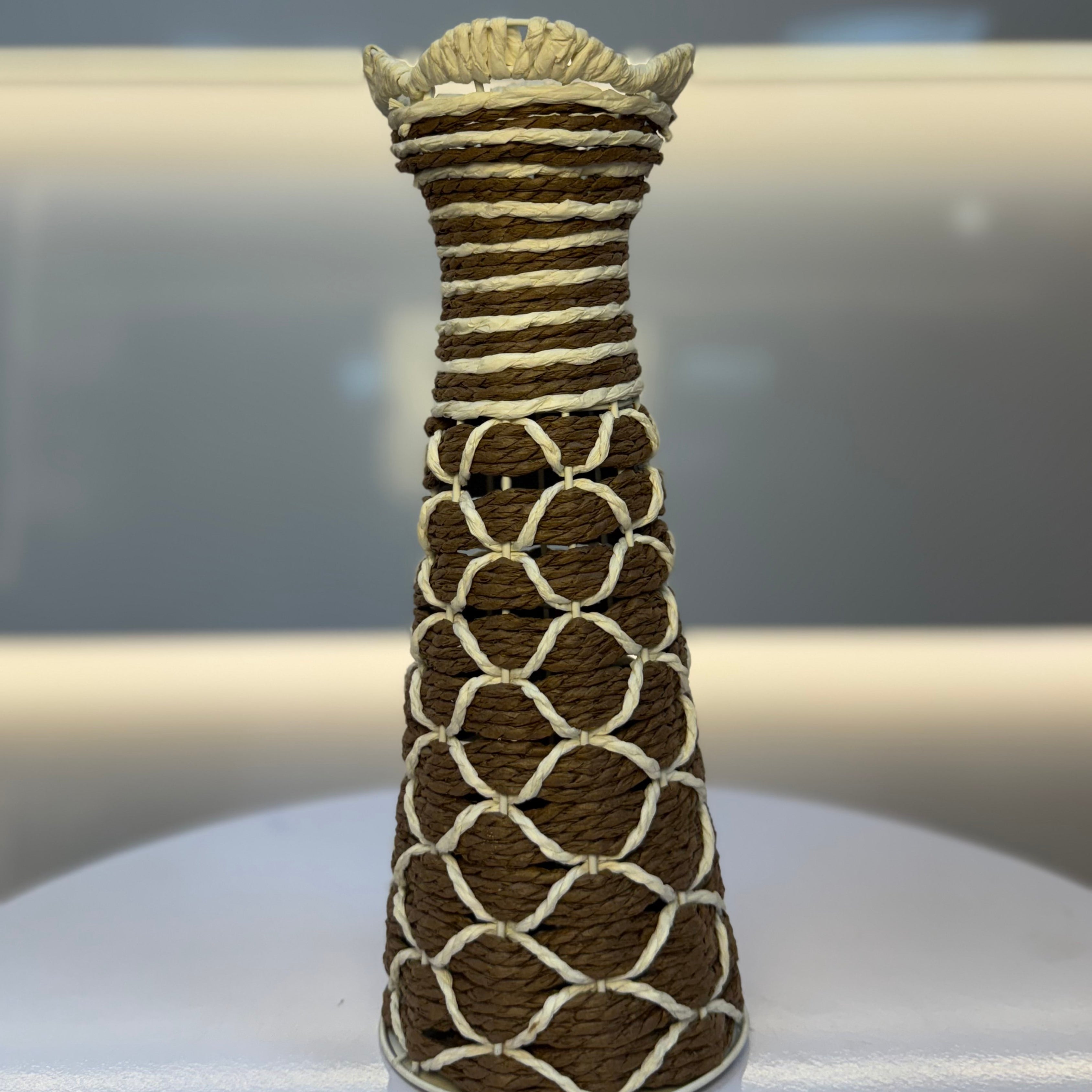 Brown & Golden Jute strip Pot