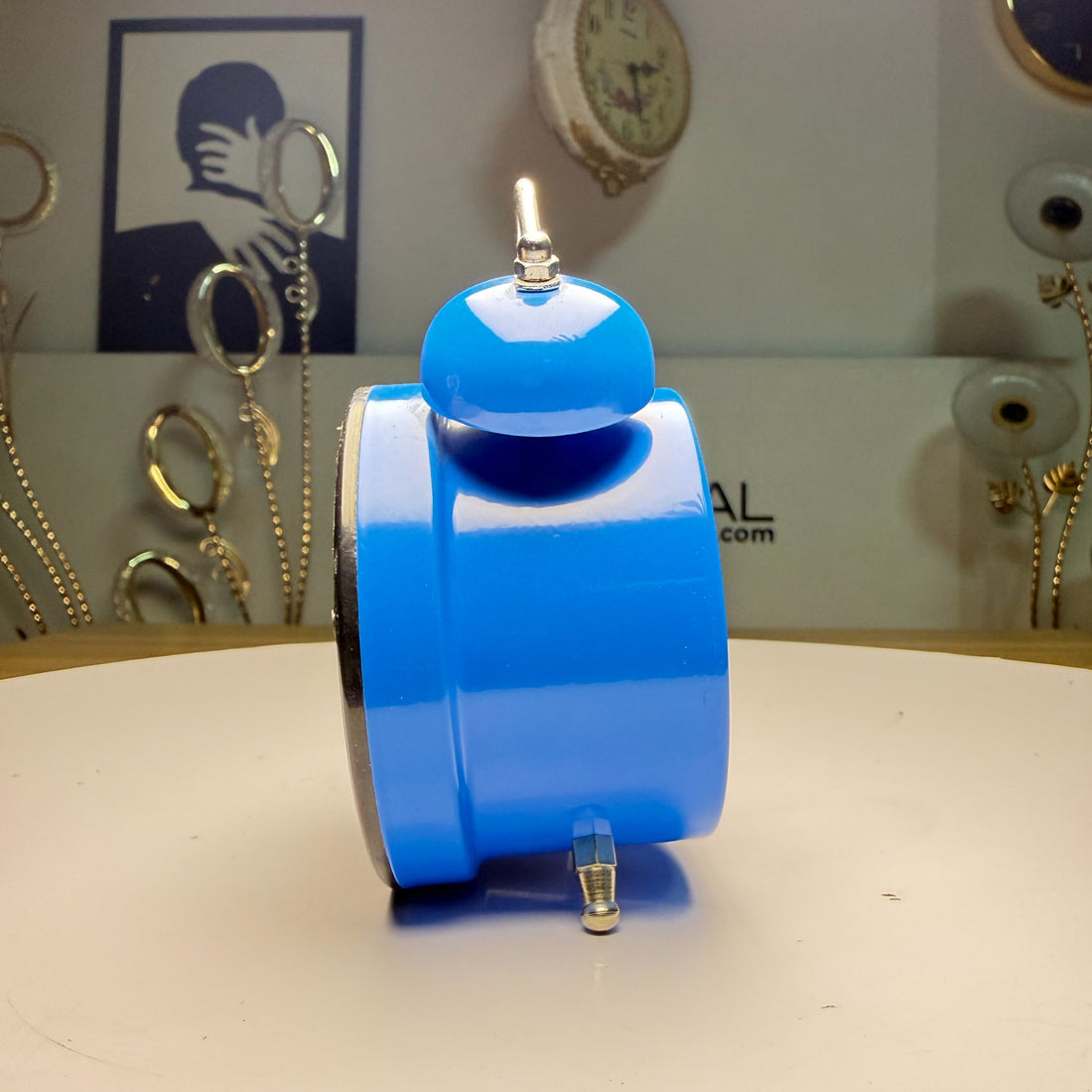 Metal with Blue Gloss finish Alarm Clock with LED