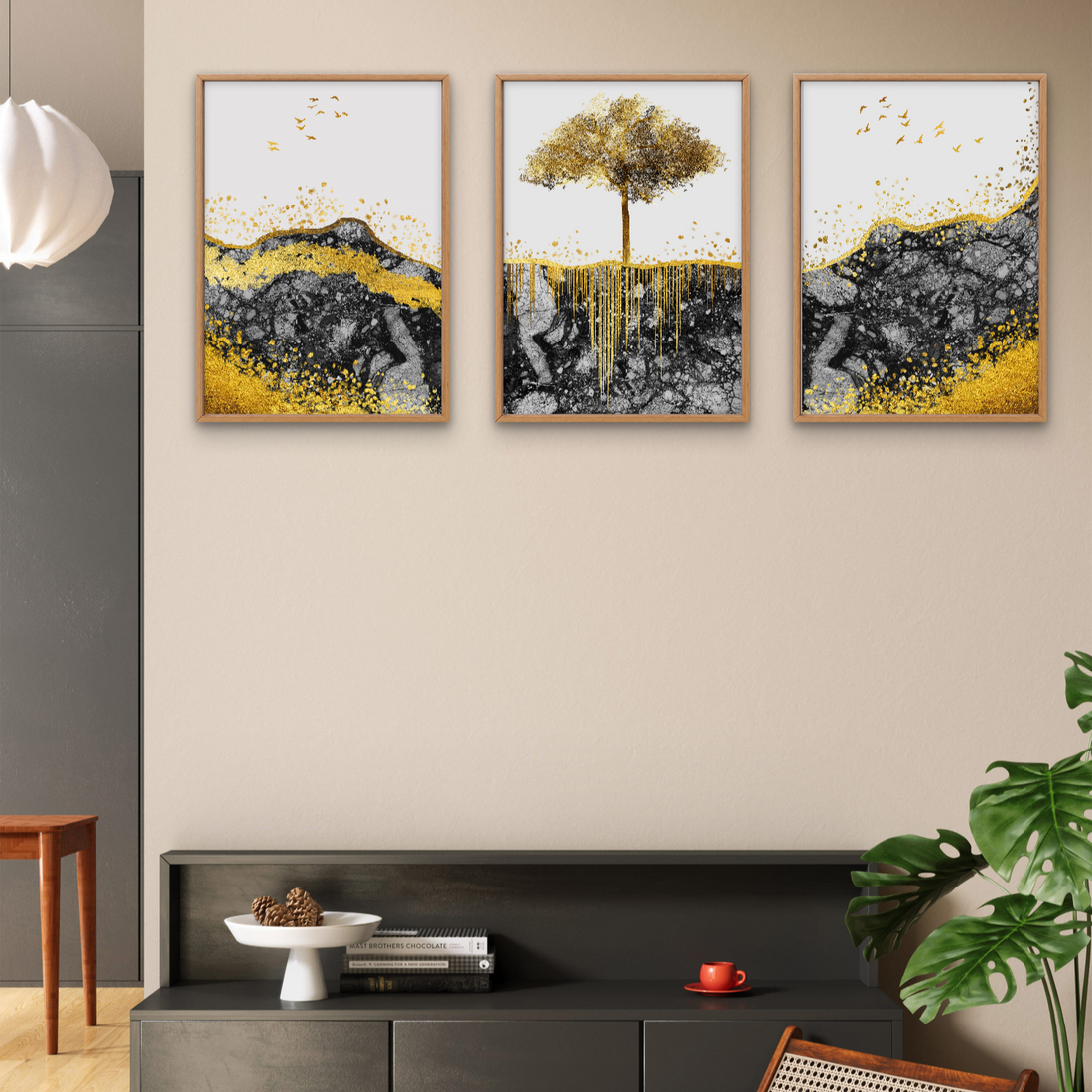 Set of 3 Growing Yellow Tree