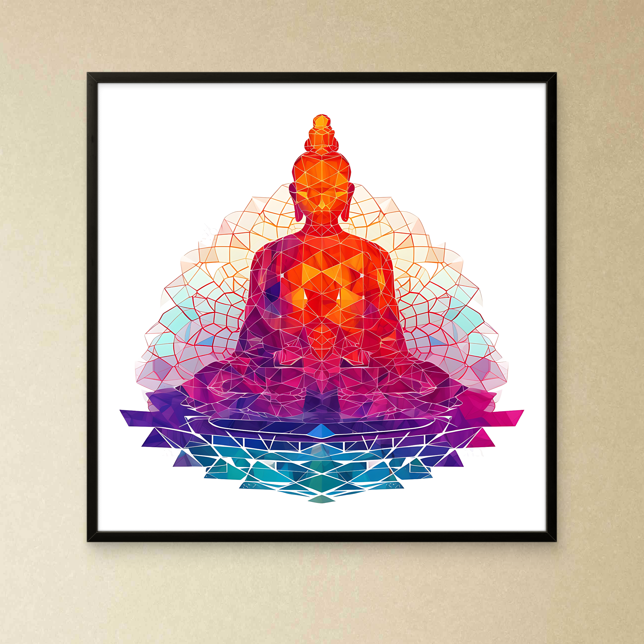 Gautam Buddha Colourful Peace art on Canvas