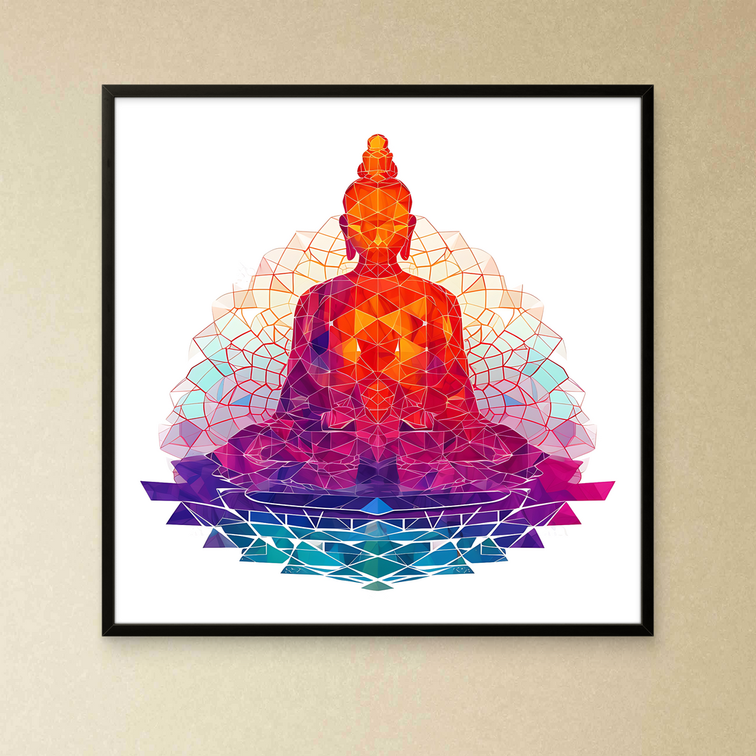 Gautam Buddha Colourful Peace art on Canvas