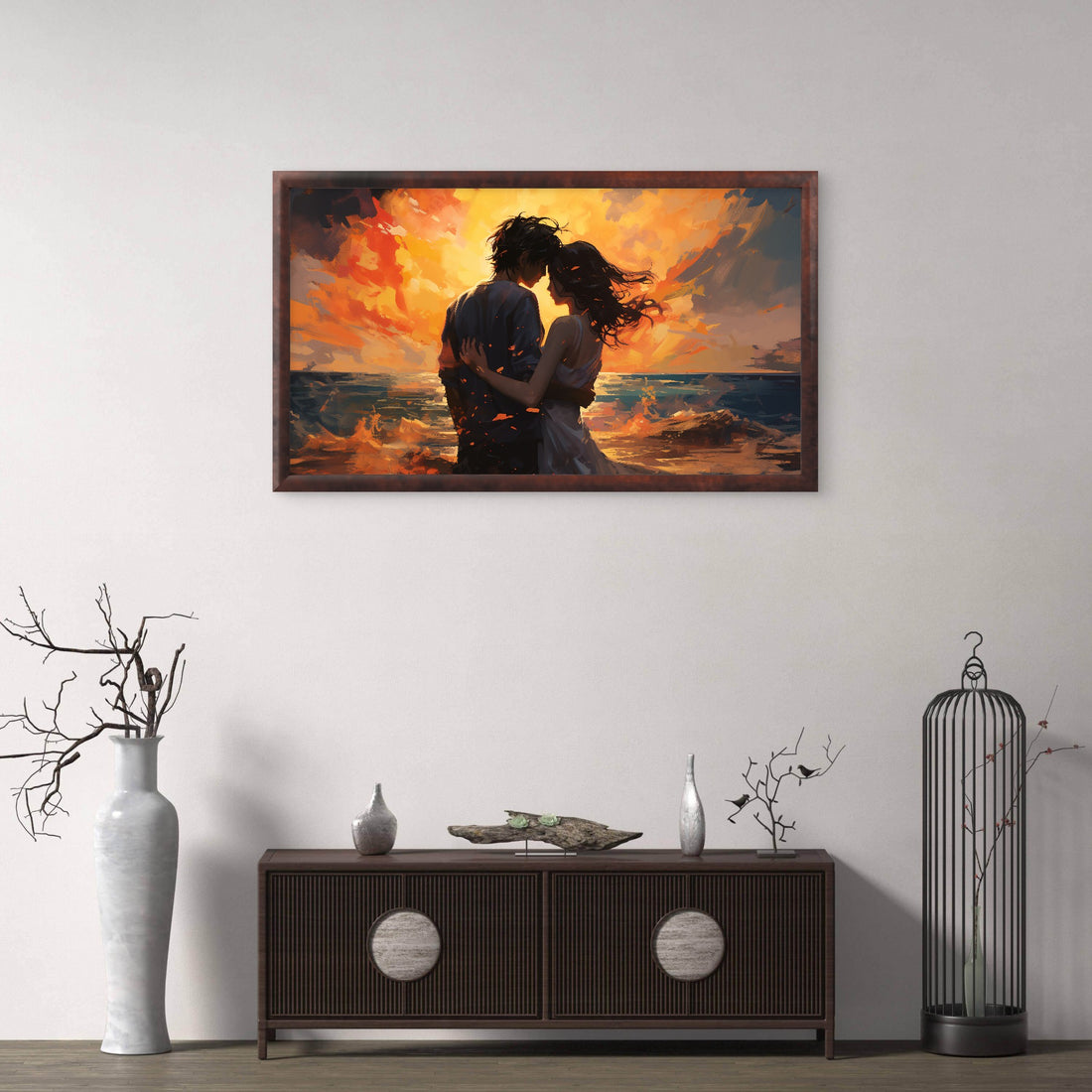 Romantic Couple with Raising Sun - Frugal Carts