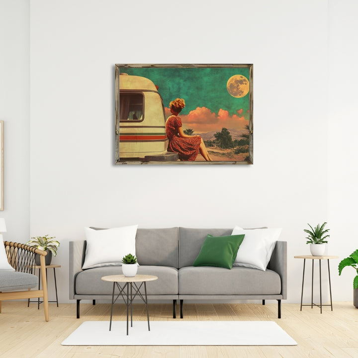 Vintage Woman with Van