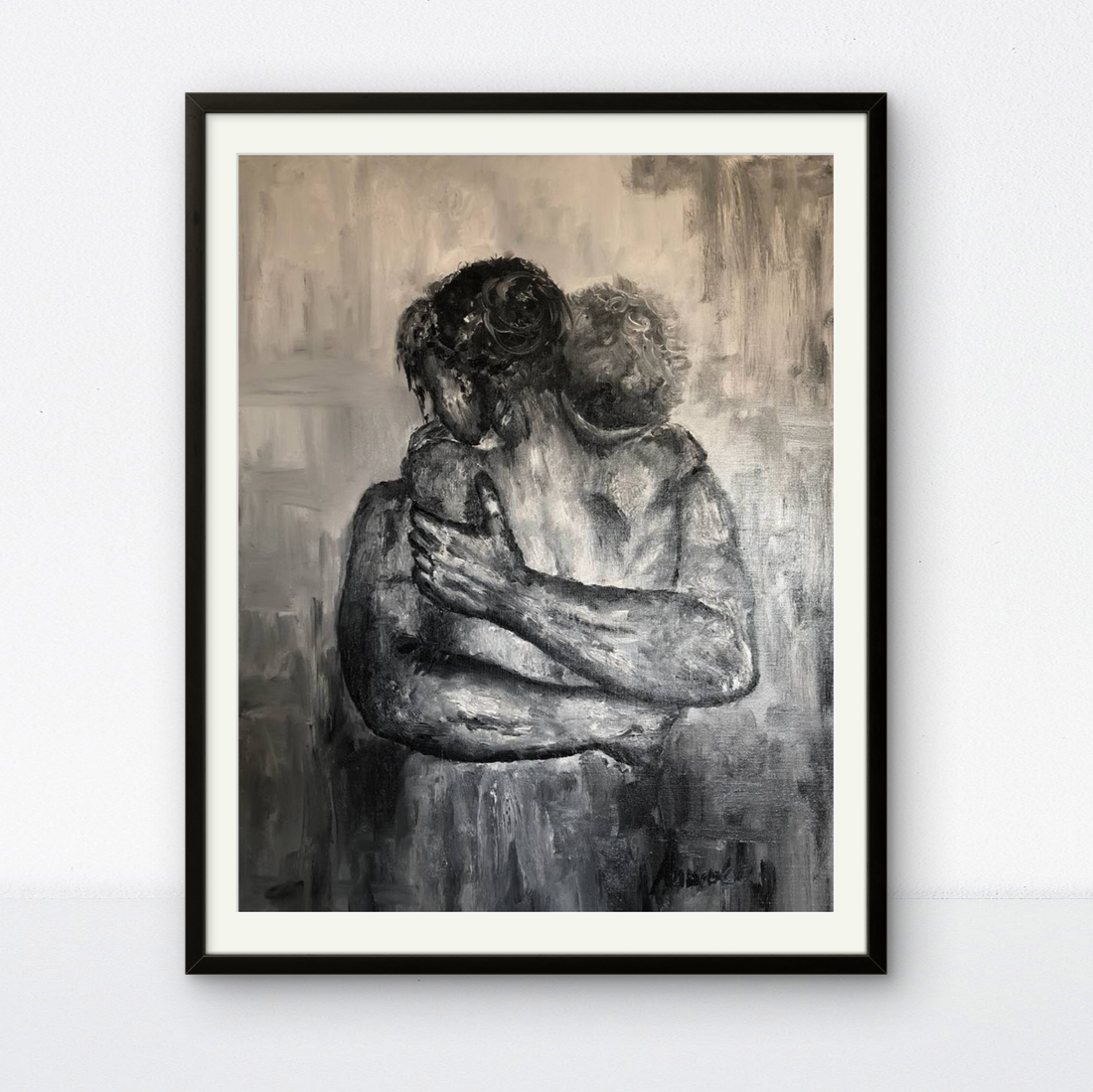 Couple Hug Dark Art Portrait