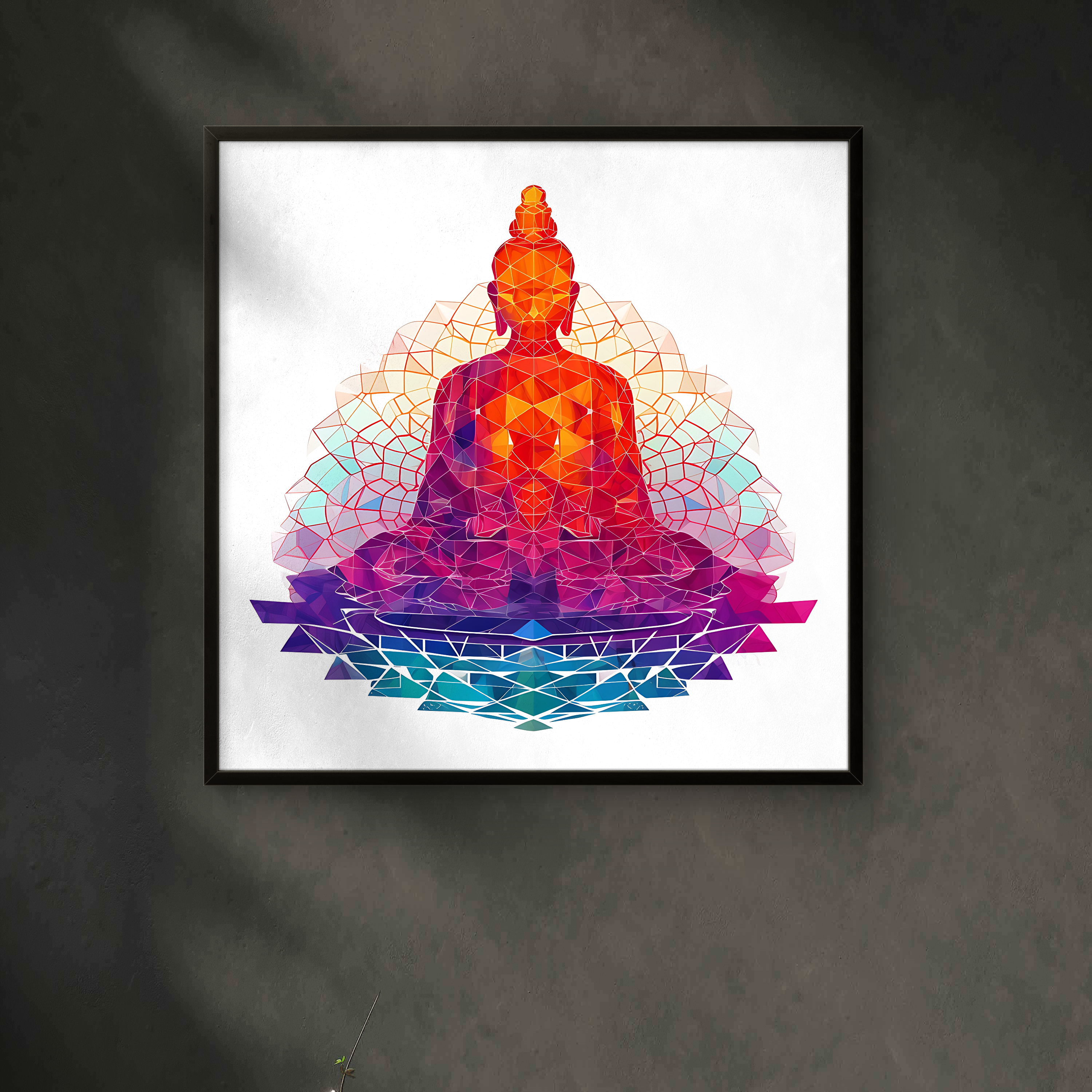 Gautam Buddha Colourful Peace art on Canvas