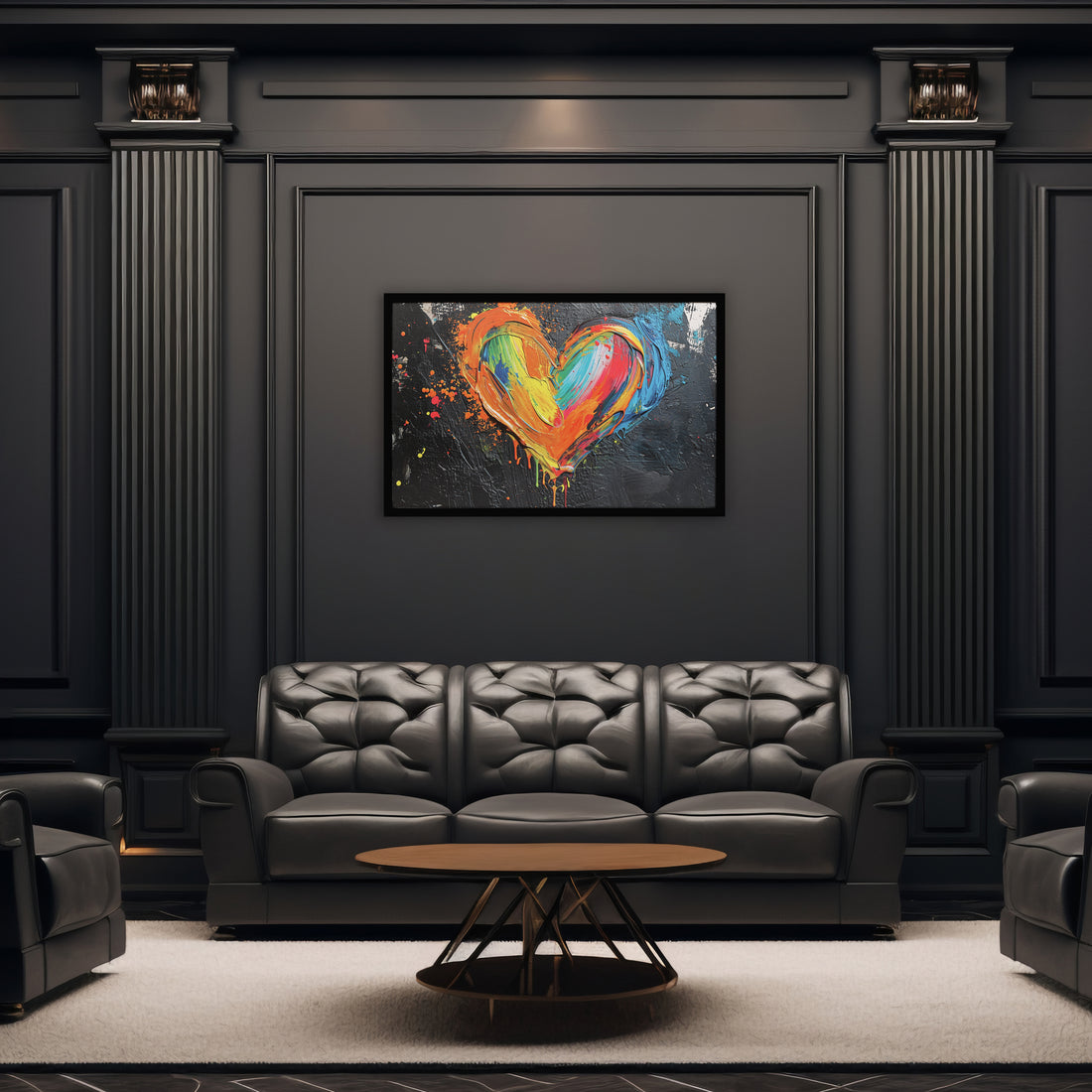 Colourful Heart abstract Luxury Painting on Canvas