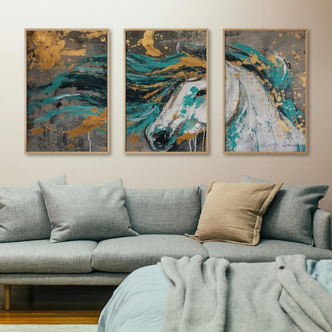 Set of 3 Pcs of Horse Abstract