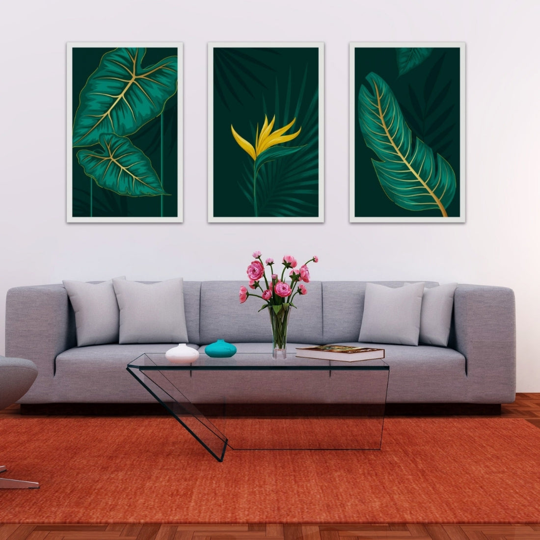 Set of 3 Green Leafs