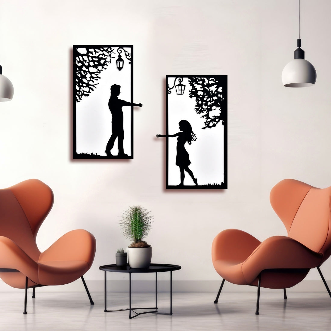 Set of 2 3D Couple Acrylic Art