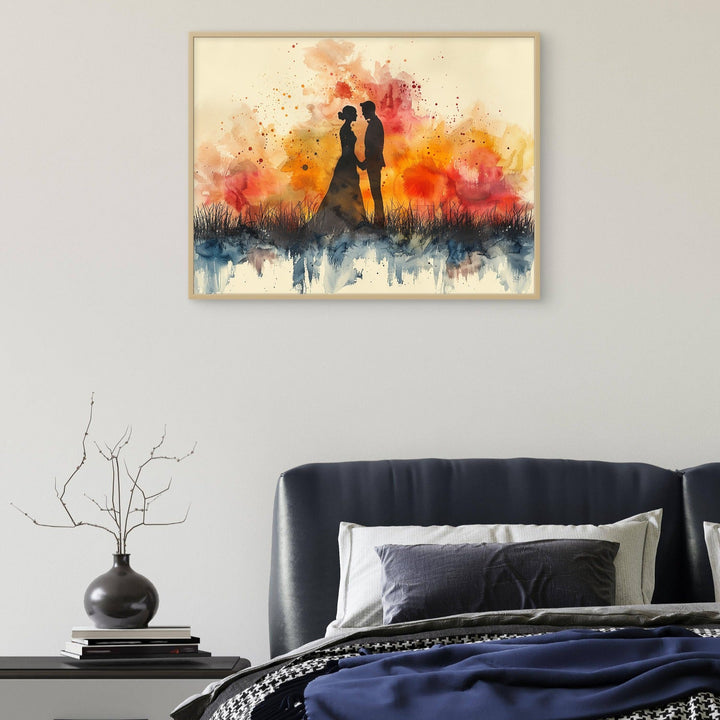Couple Minimalist Watercolour Art