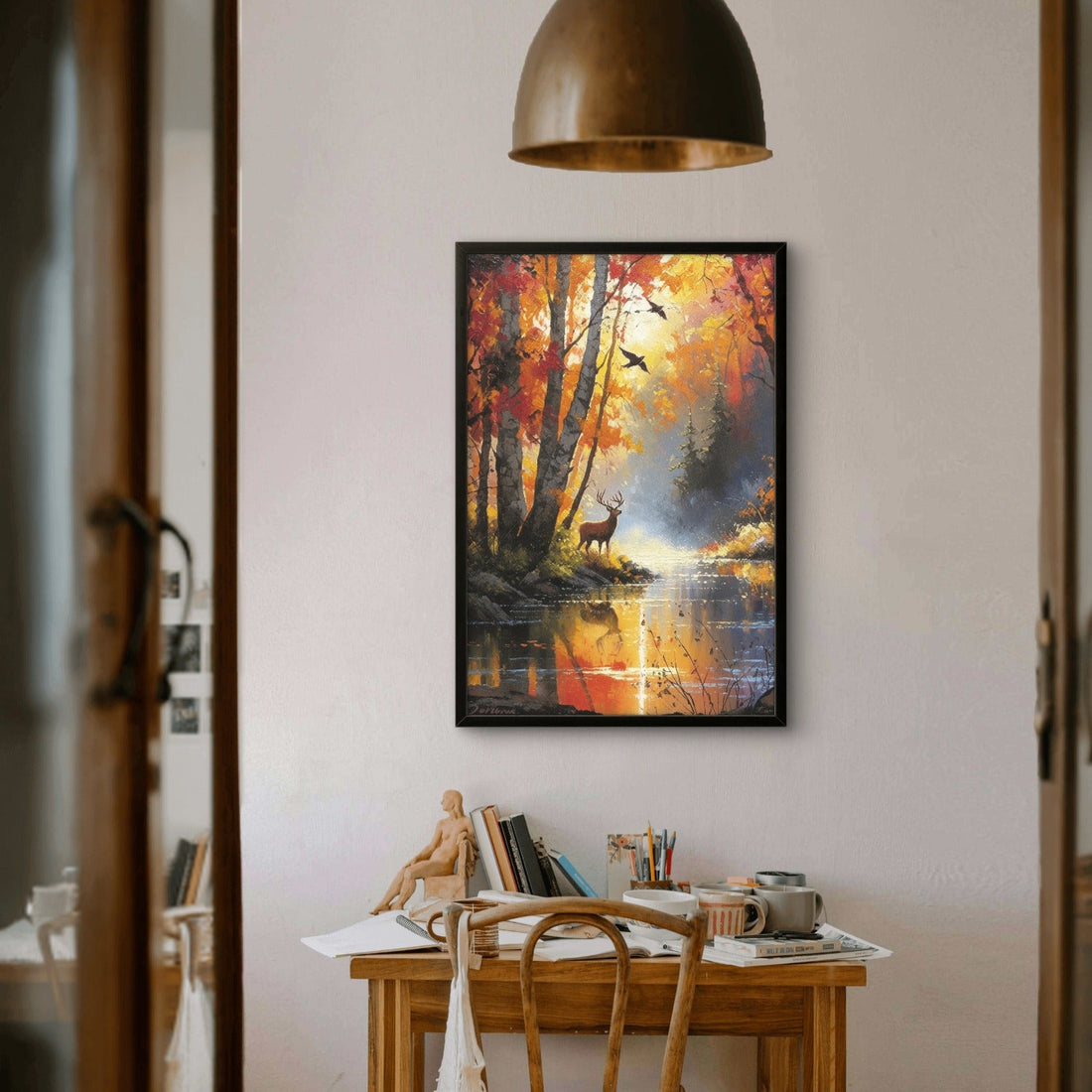 Digital Art Riverside Deer - Frugal Carts