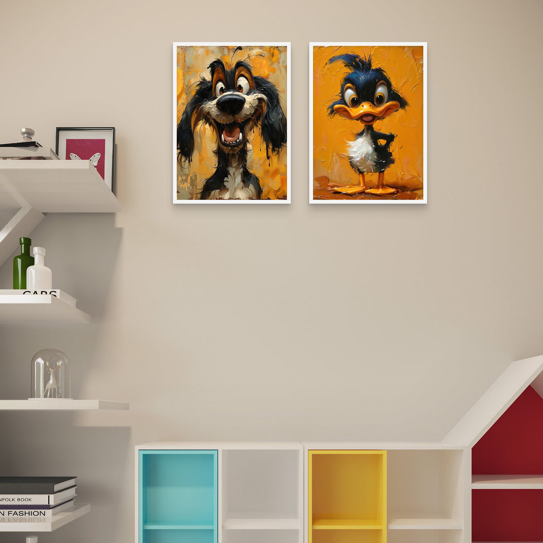 Set of 2 Funny Dog and Duck