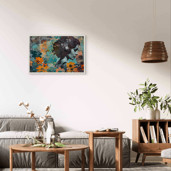 Side Lady Art with Flowers