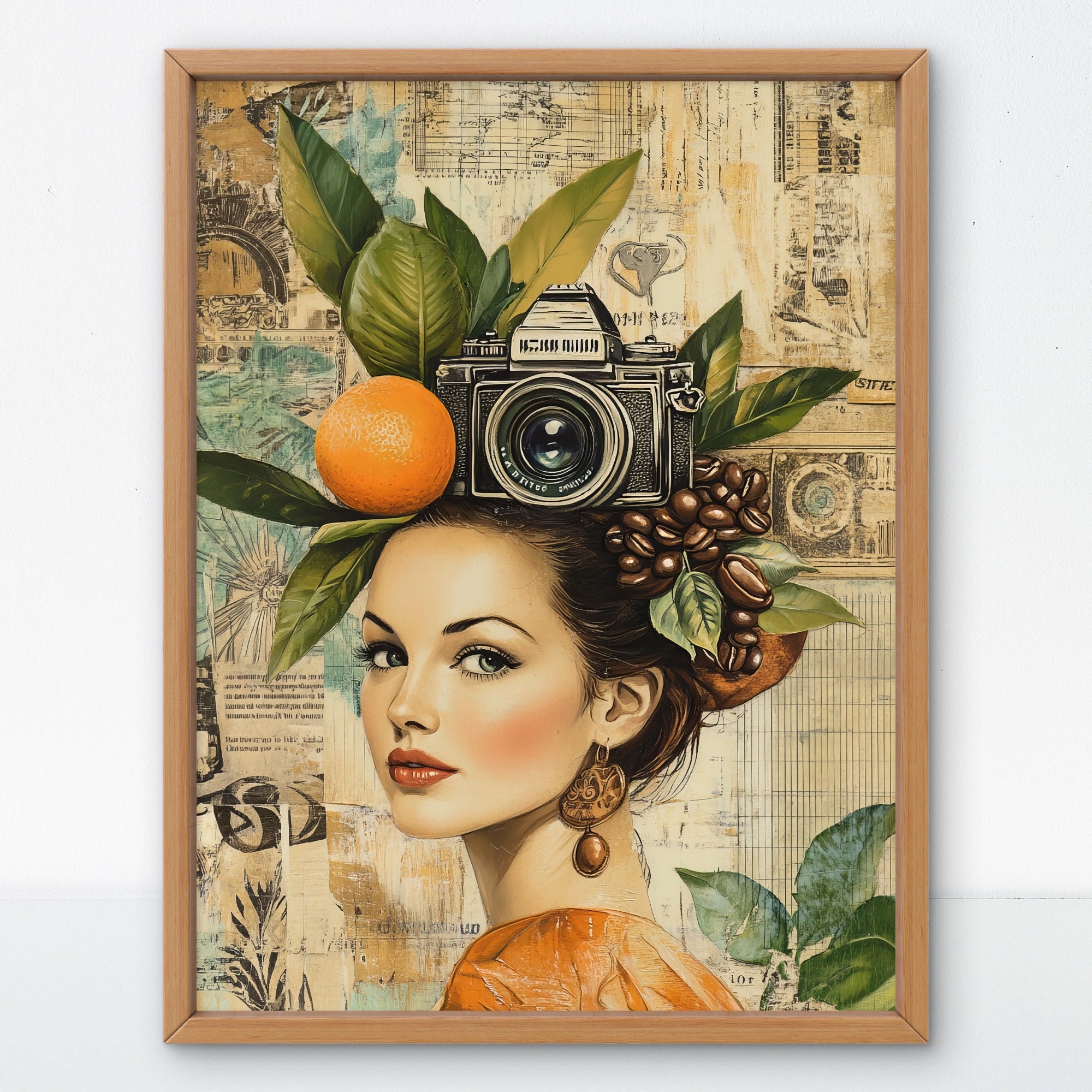 Vintage Woman Camera on the Head