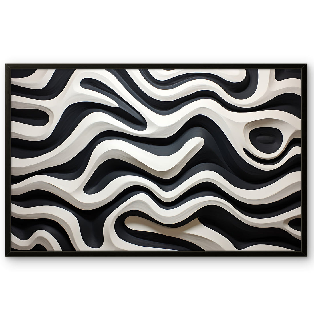 Black and White Wavy Abstract