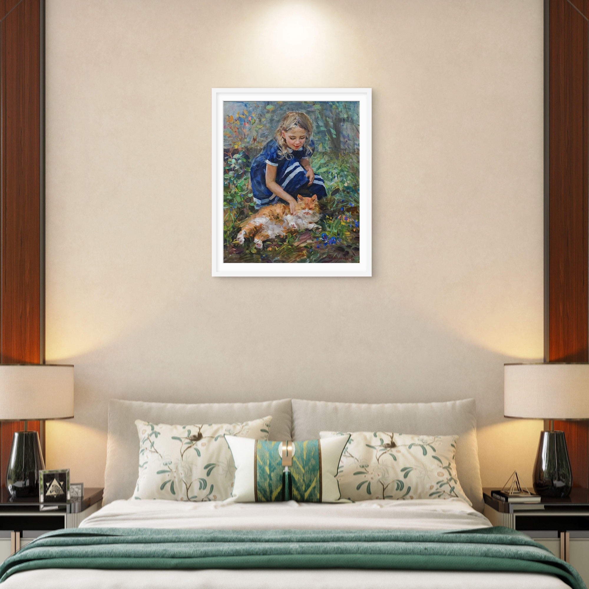 Girl with a Cat Abstract - Frugal Carts