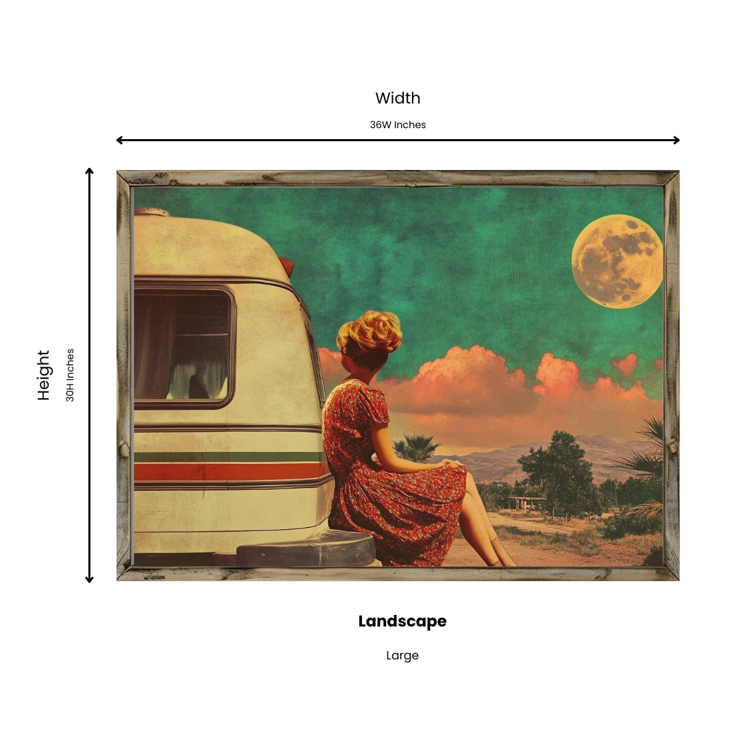 Vintage Woman with Van