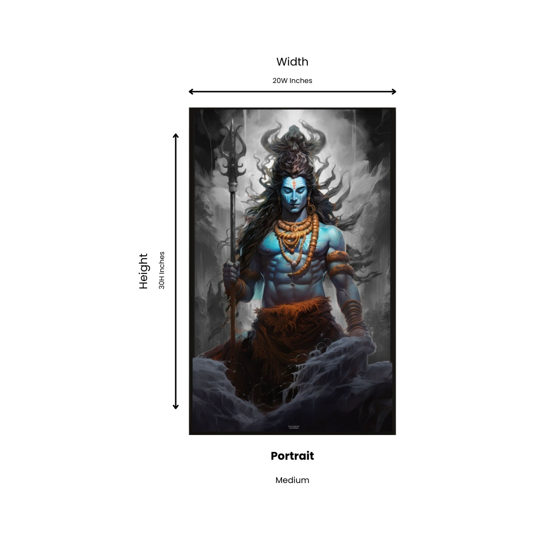 Shiva with Trident Art
