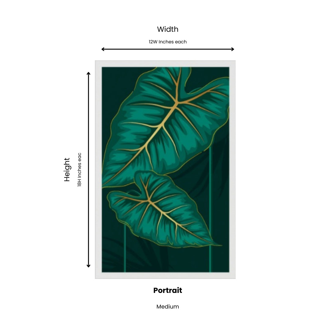 Set of 3 Green Leafs