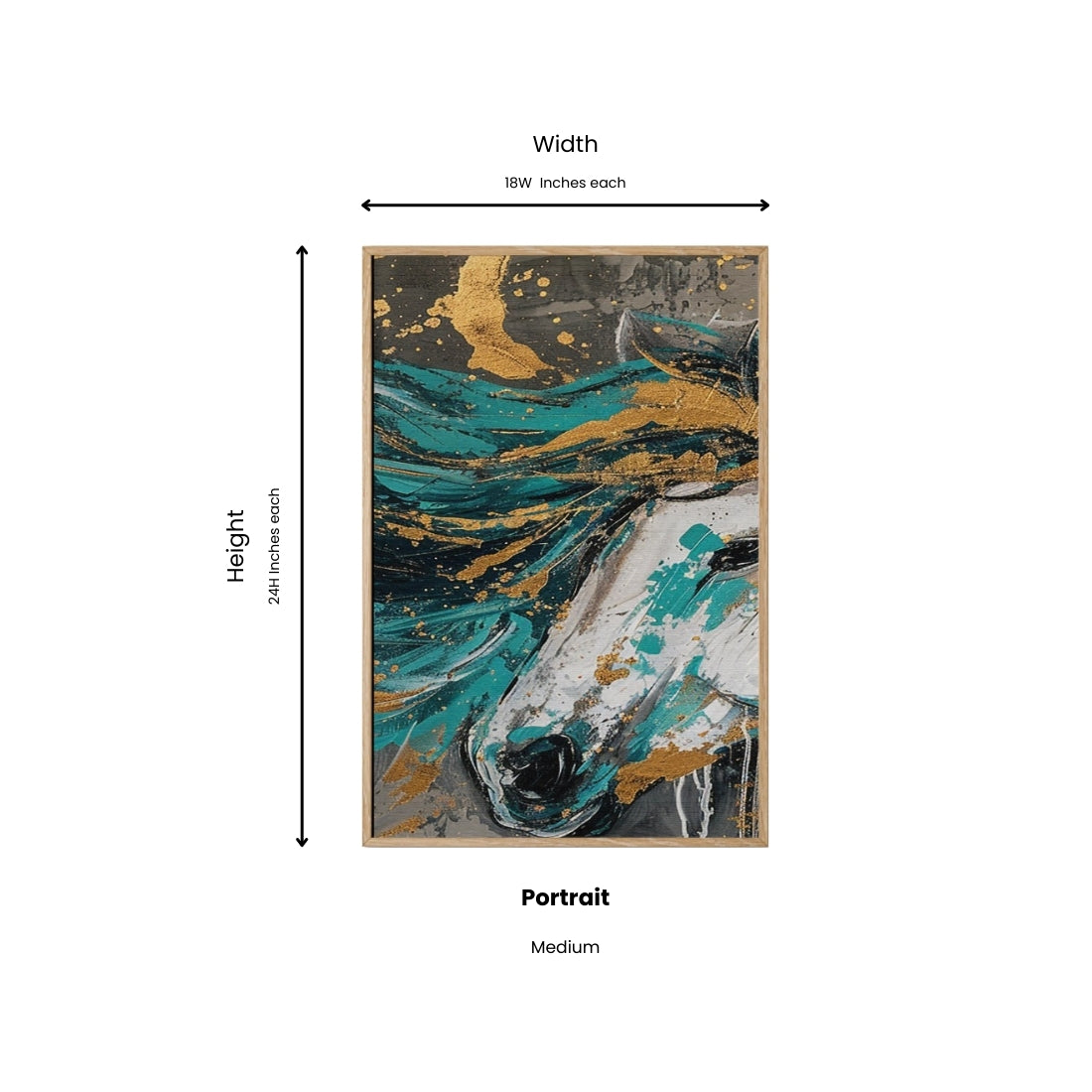 Set of 3 Pcs of Horse Abstract