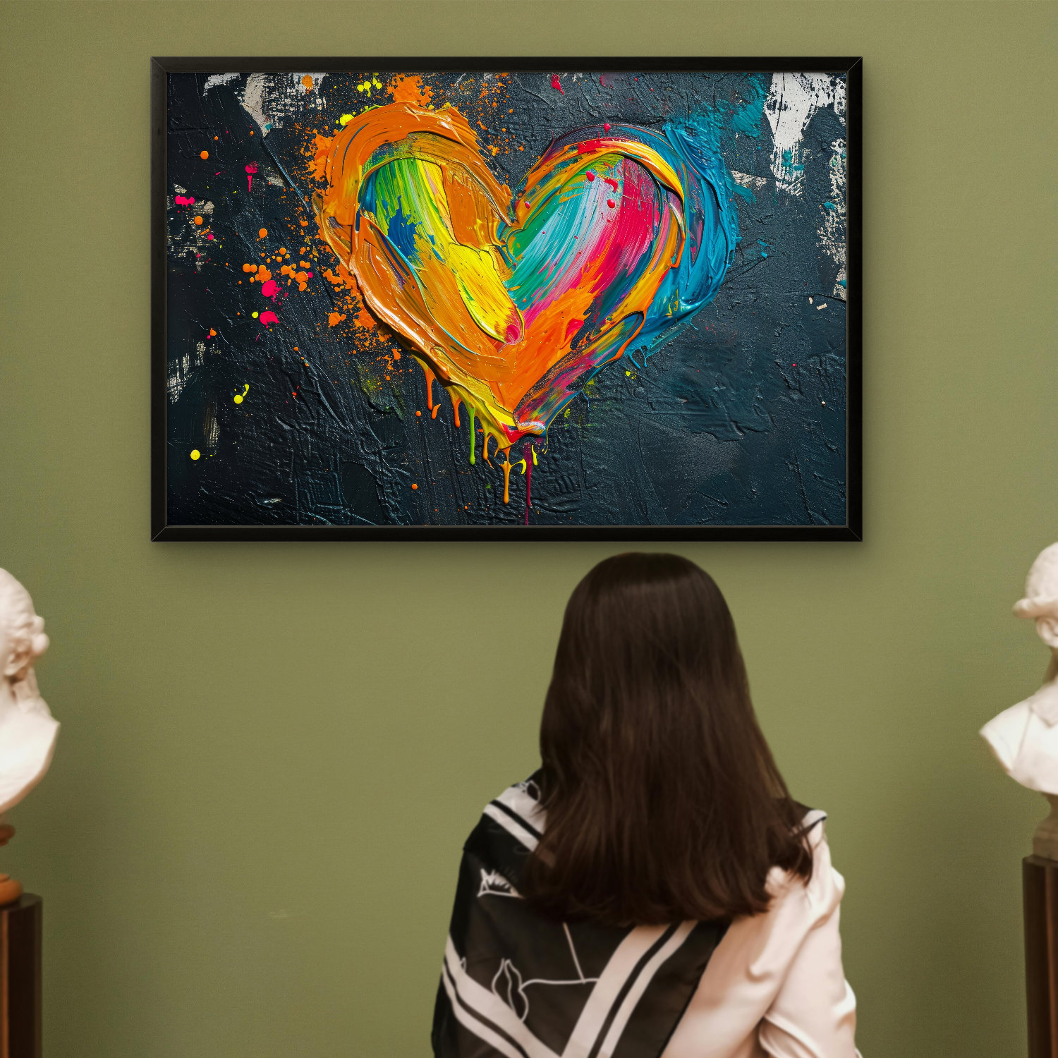 Colourful Heart abstract Luxury Painting on Canvas