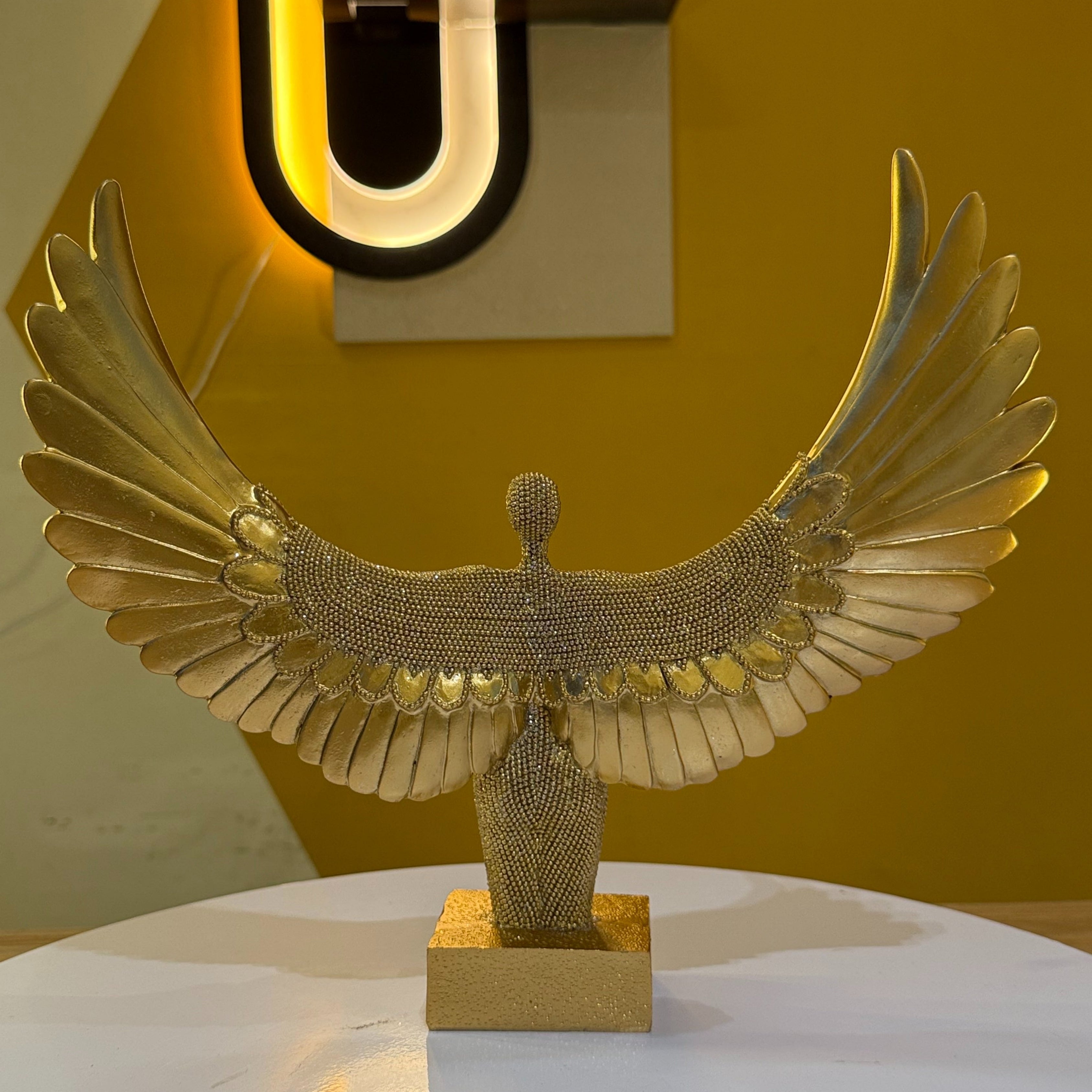Golden Angel Wings Sculpture
