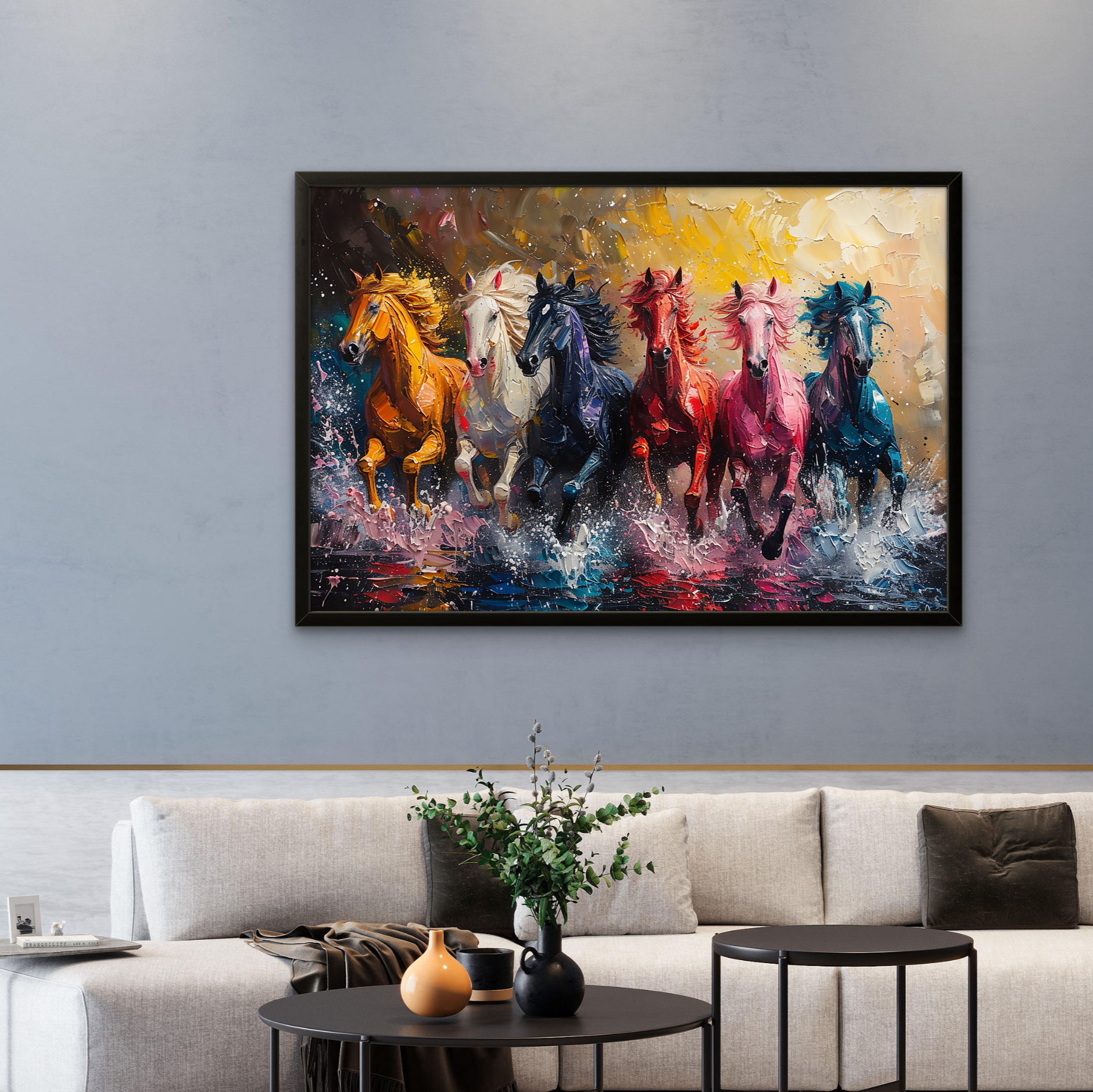 Running Rainbow Horses