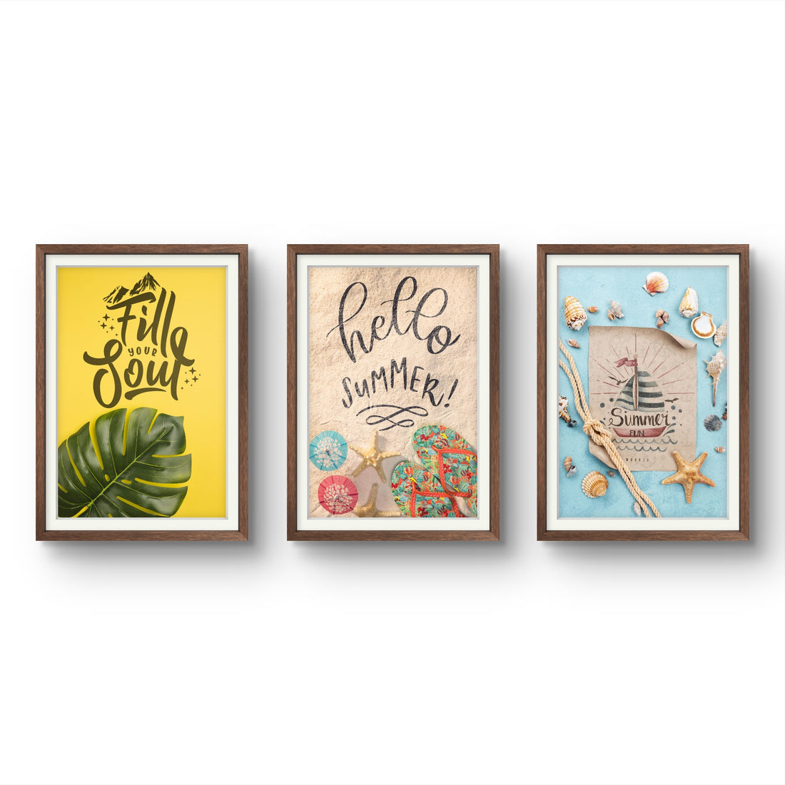 Set of 3 Pcs Colourful Quotes Portrait