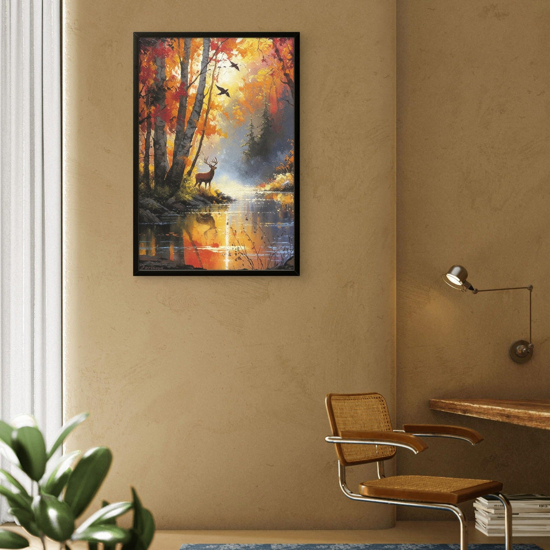 Digital Art Riverside Deer - Frugal Carts