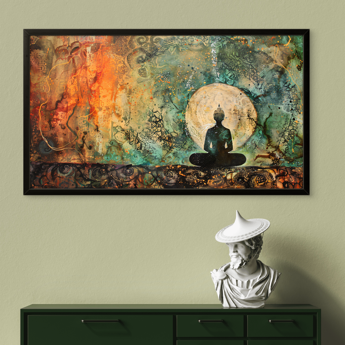 Gautam Buddha Texture Feel Peace on Canvas
