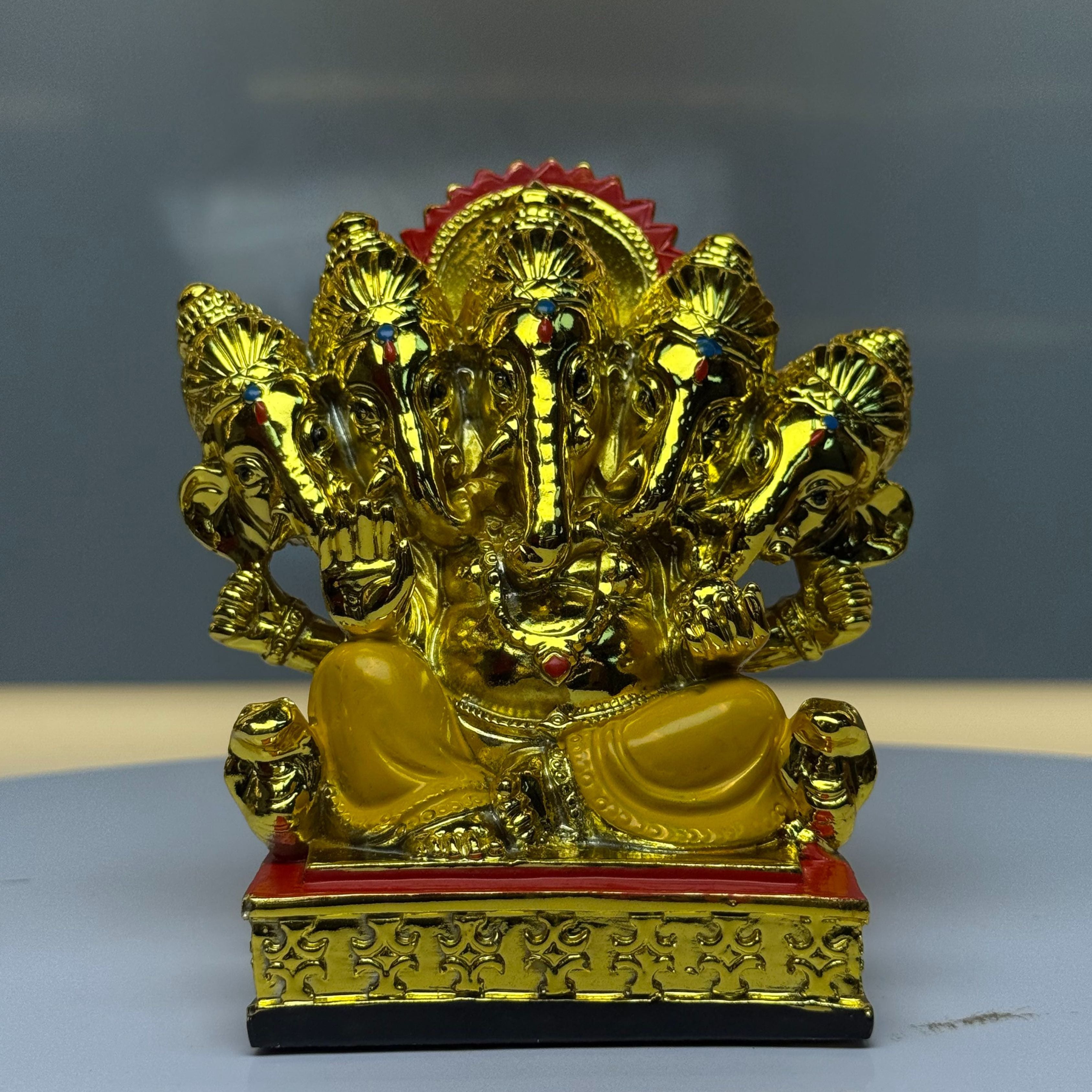 Golden  Panch Mukhi Ganesha