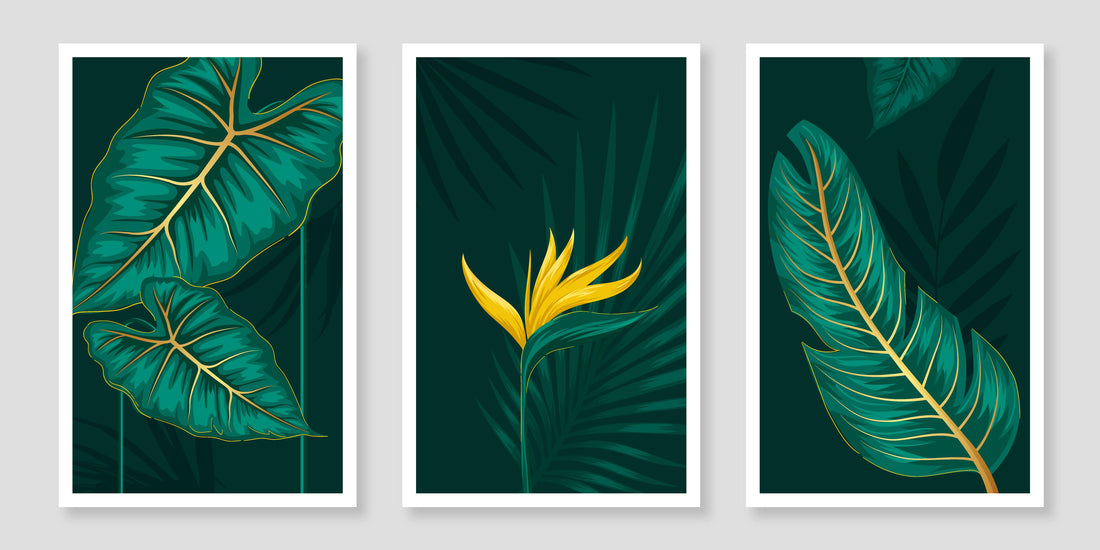 Set of 3 Green Leafs