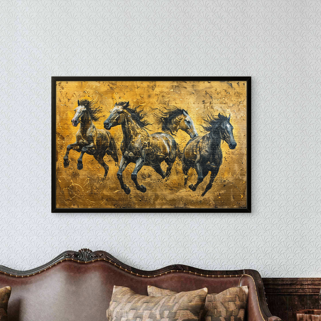 Elegant Black Horses Art