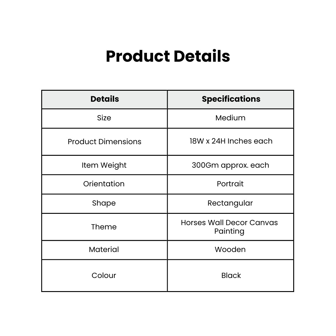 Set of 3 Pcs of Horse Abstract