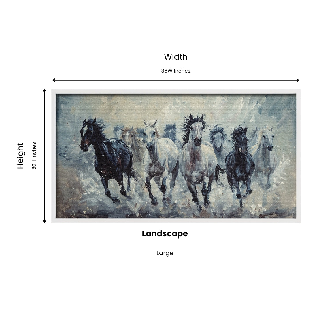 Black and White Horses Art