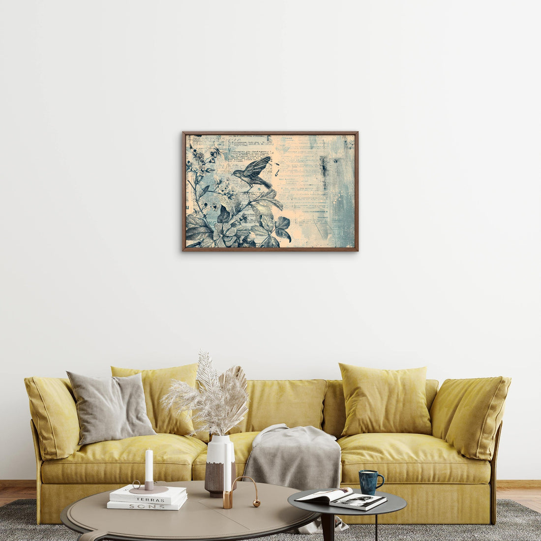 Vinatge Paper Art with Bird