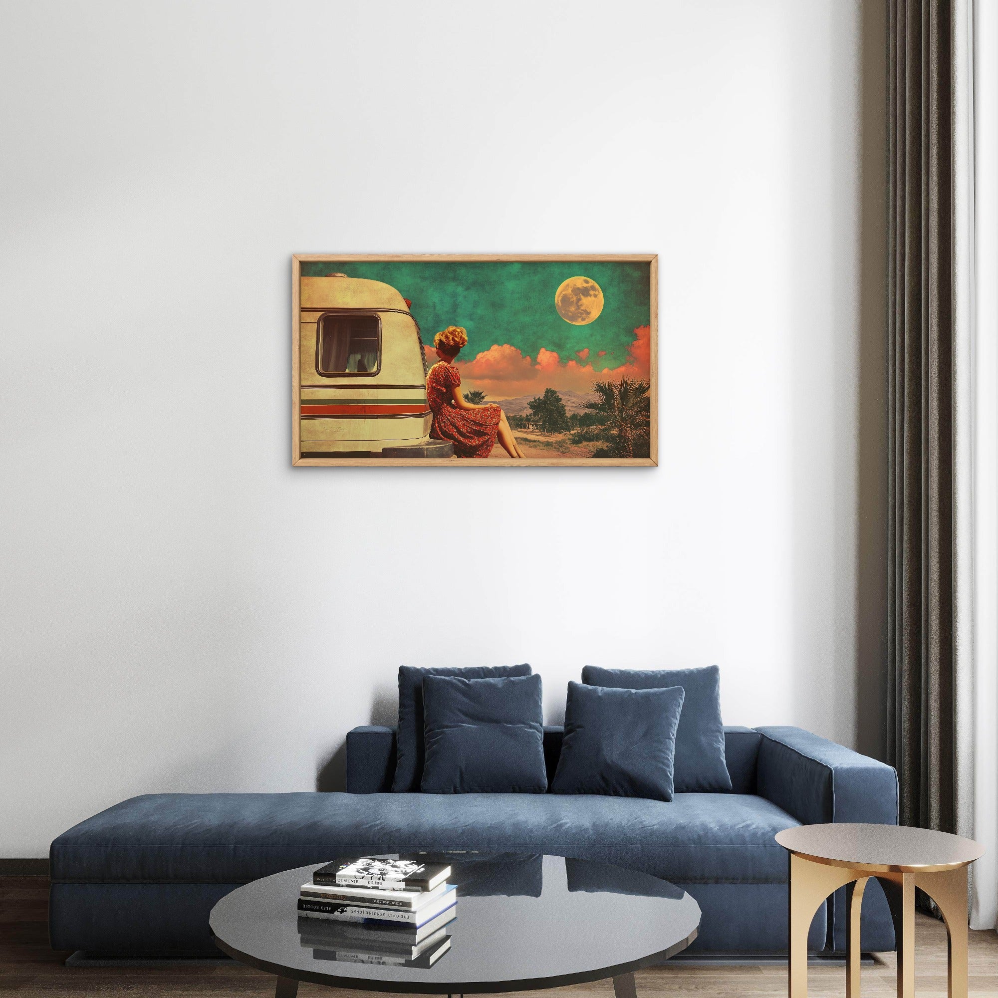 Vintage Woman with Van