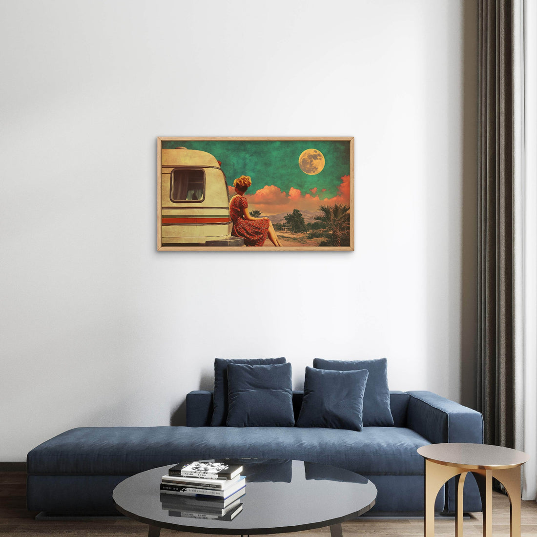 Vintage Woman with Van