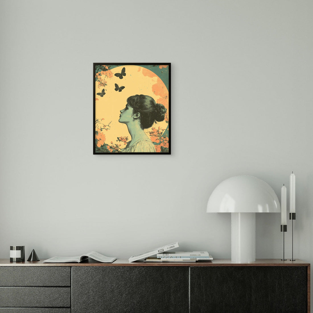 Vintage Woman with Butterfly