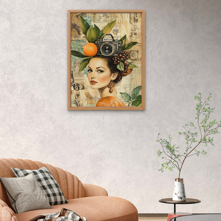 Vintage Woman Camera on the Head