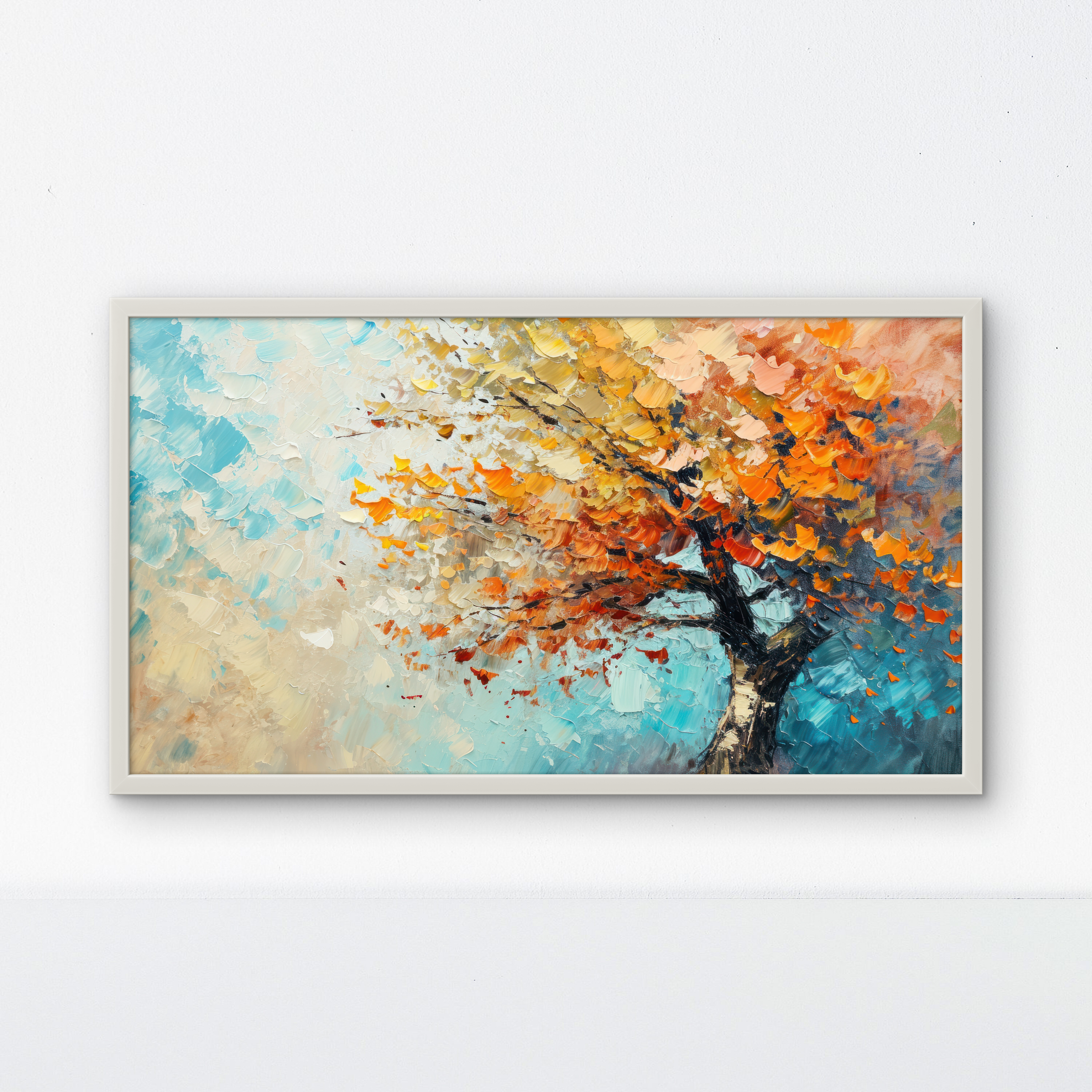 Luxury Modern Water Paint art of Tree on Canvas