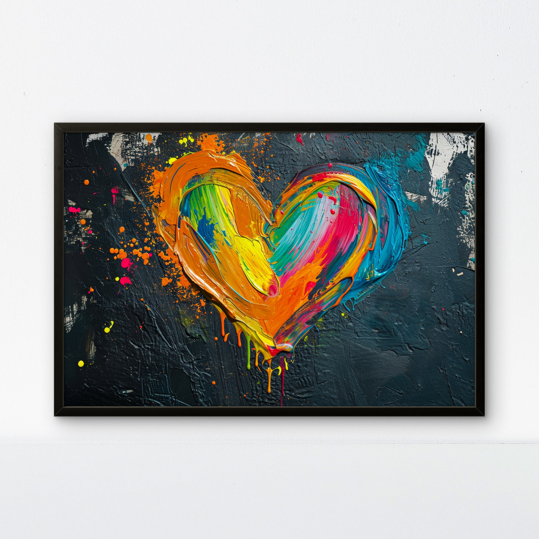 Colourful Heart abstract Luxury Painting on Canvas