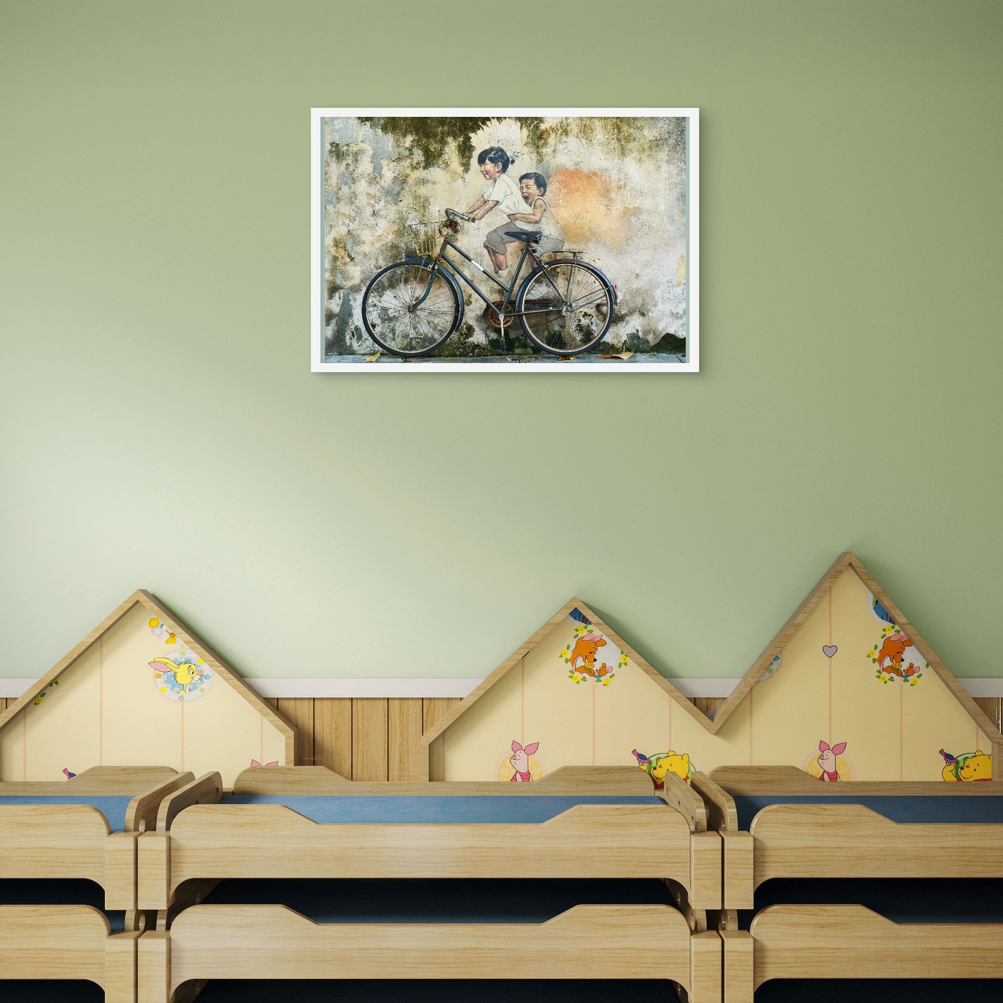 Siblings riding Bicycle