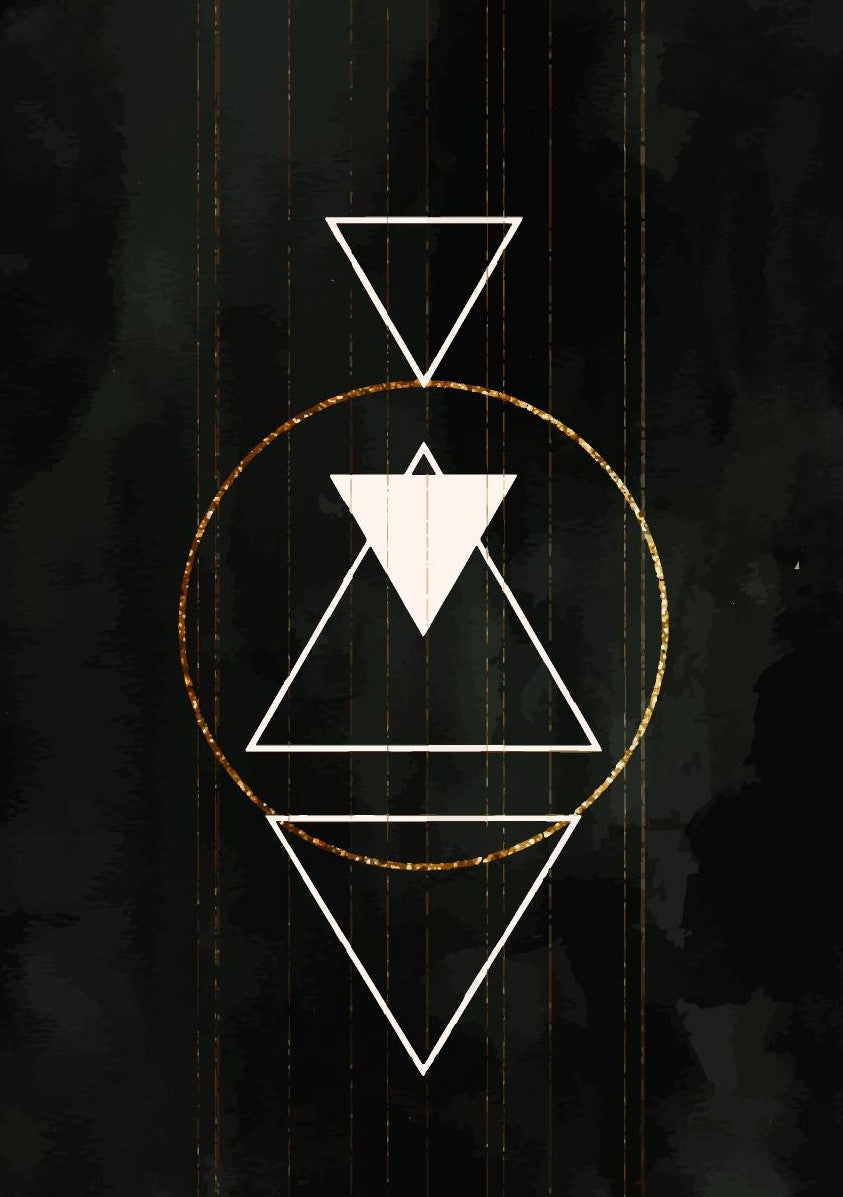 Set of 4 Black Geometrical art