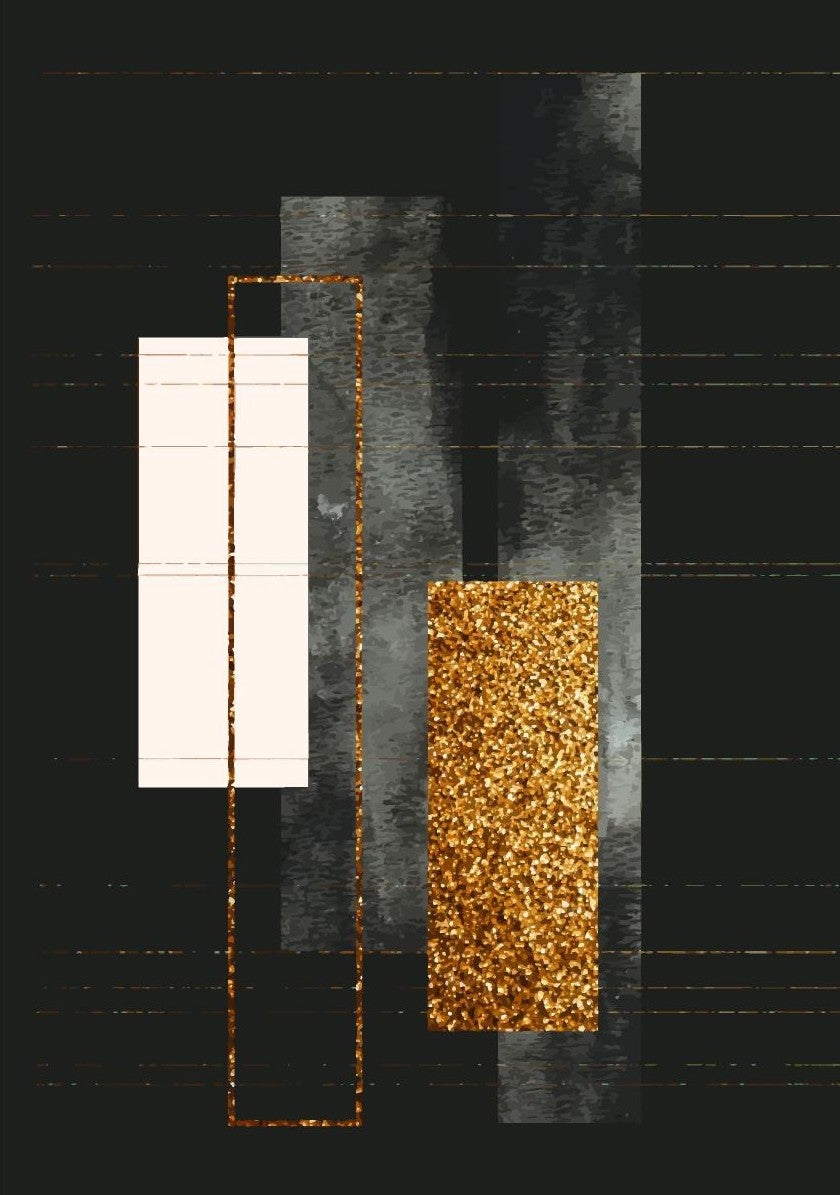 Set of 4 Black Geometrical art