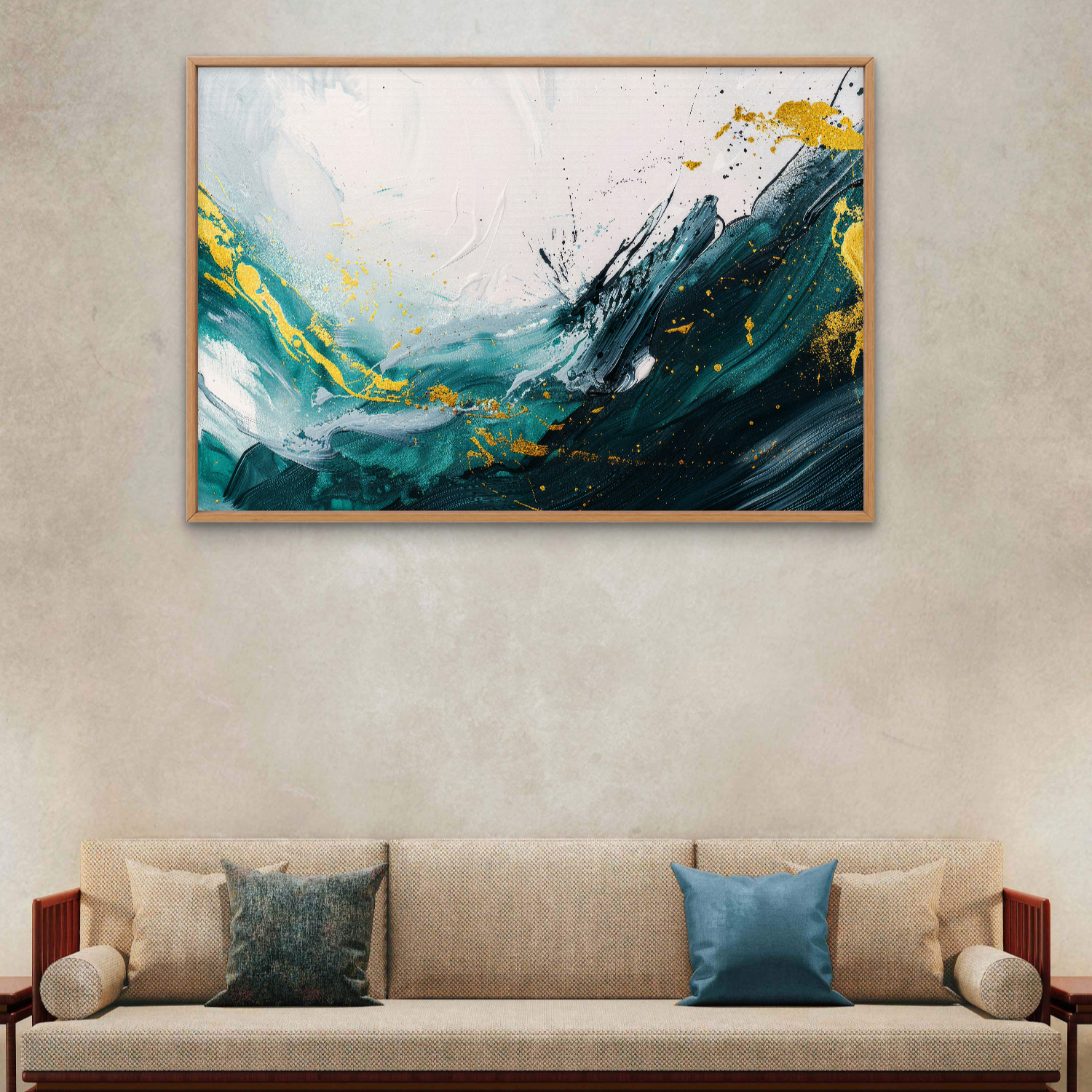 Green and White Splash Art